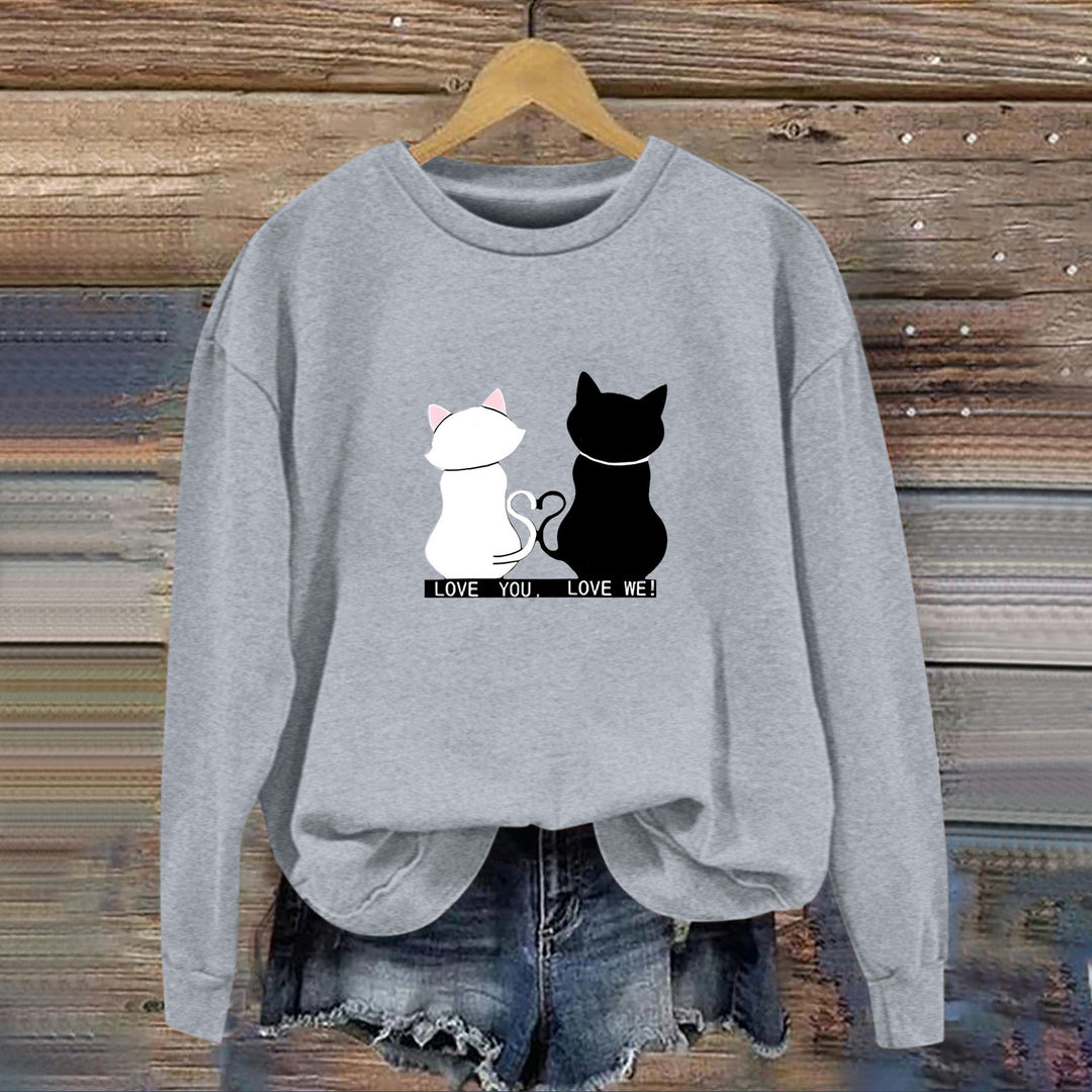Dame sweatshirt med legende kat design og humoristisk print Stilla