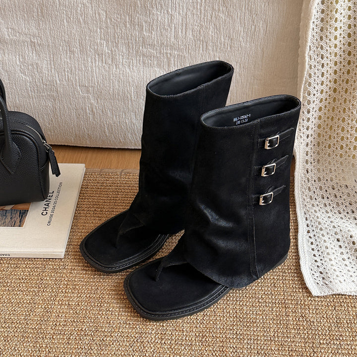 Femme Open-Toe Ankelskinder med spænde detalje Stilla