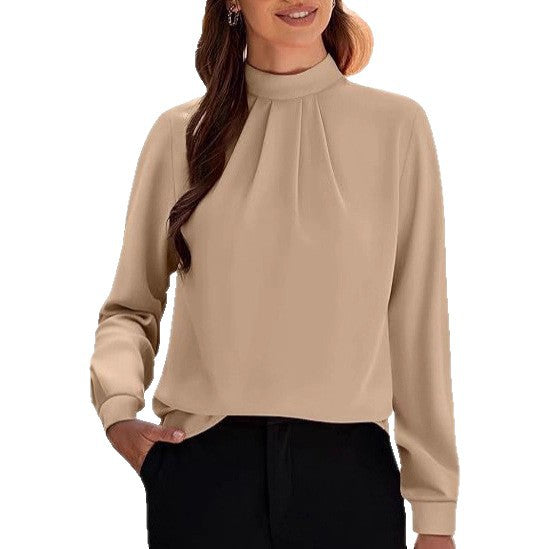 Damebluse med elegant ståkrave Stilla