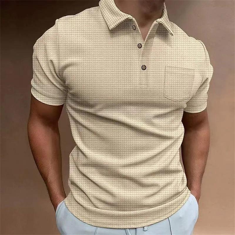 Herre kortærmet polo shirt med innovativt stof og moderigtigt design Stilla