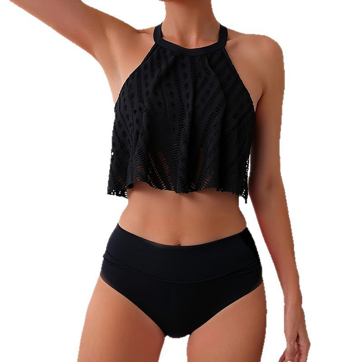 Dame Crop-Top Badedragt med højskåret slip Skovae