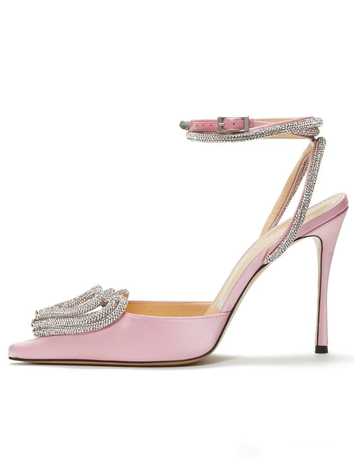 Femme Elegante Højhælede Slingback Sko med Strass Accent Stilla