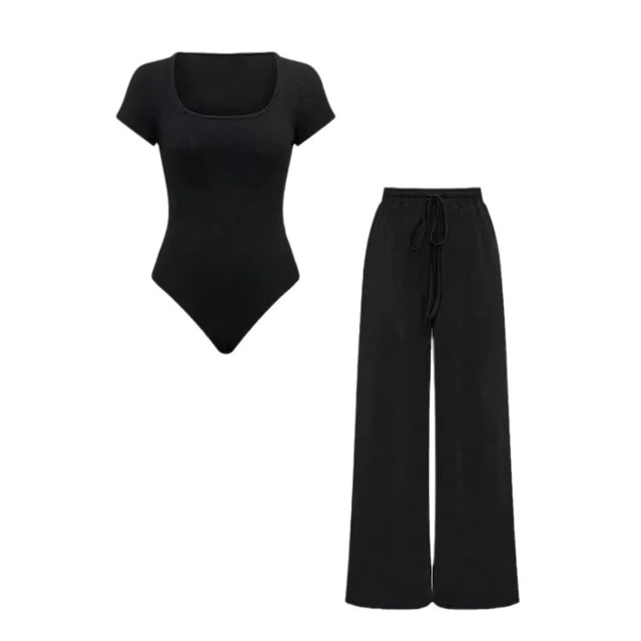 Dame madloungejumpsuit med elastiske bukser og kort overdel Stilla