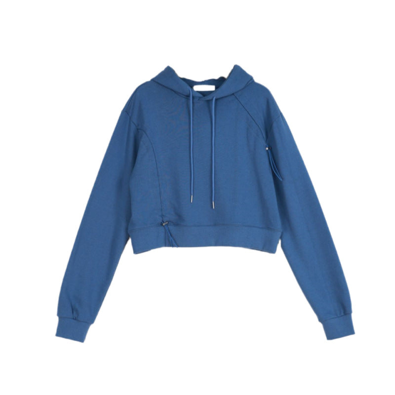 Kvinders cropped hoodie med justerbar snor Stilla