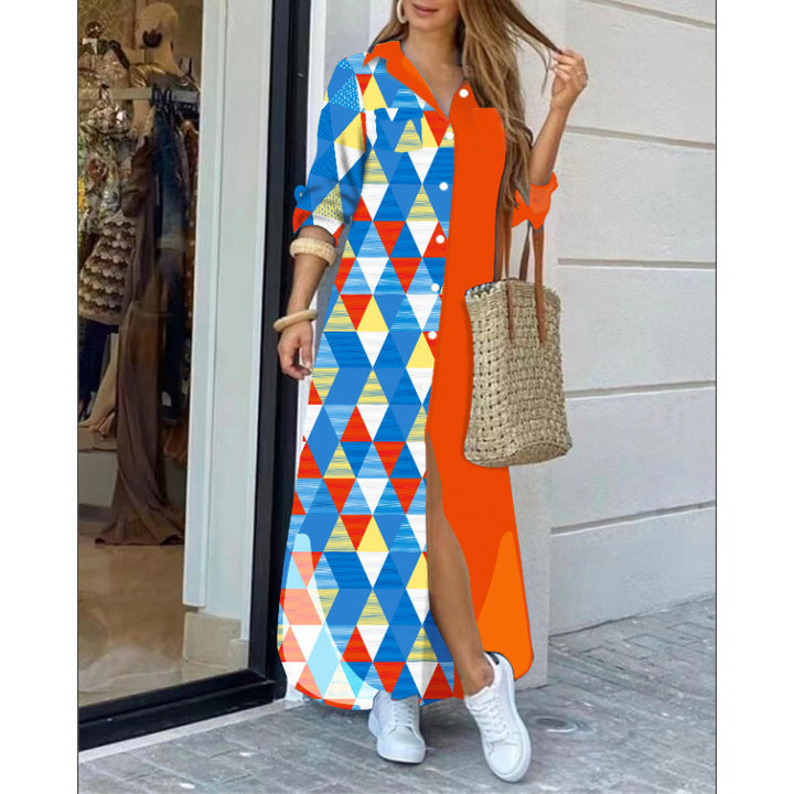 Femme Grafiktryk Maxi Kjole Stilla