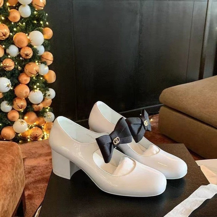 Dame Chic Patenteret Sløjfe Ballerinaer Stilla