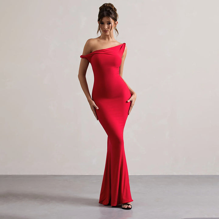 Dame Elegant Off-Shoulder Maxikjole Skovae
