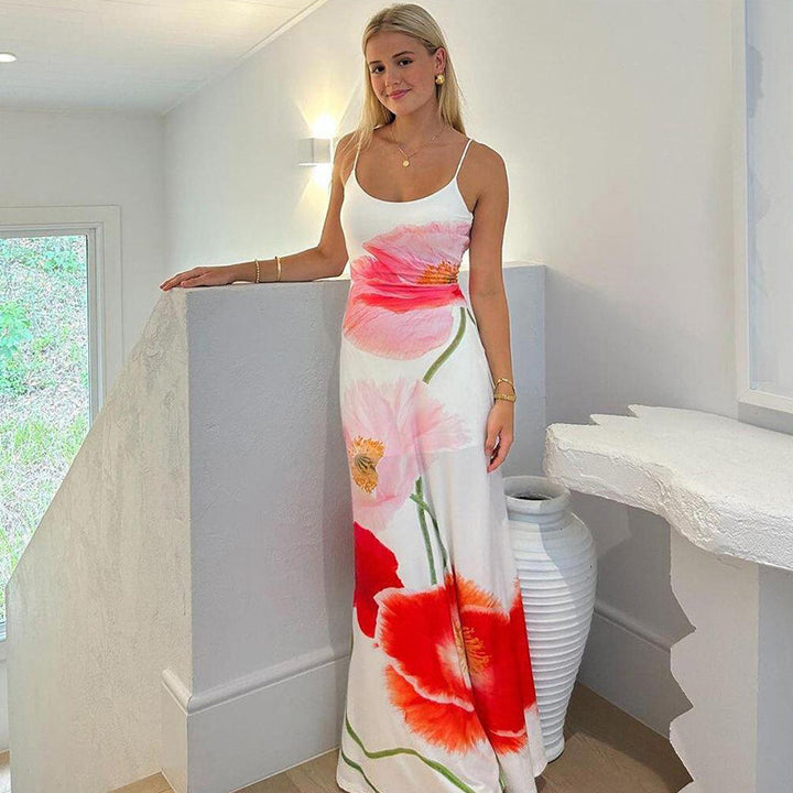 Dame maxikjole med blomstermønster Skovae