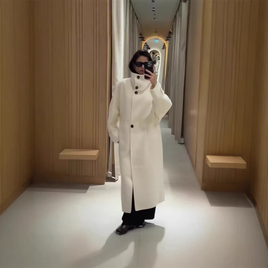 Dame Mode Oversized Frakke med Høj Krave Stilla