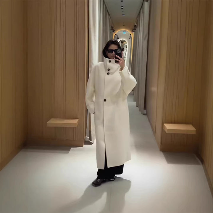 Dame Mode Oversized Frakke med Høj Krave Stilla