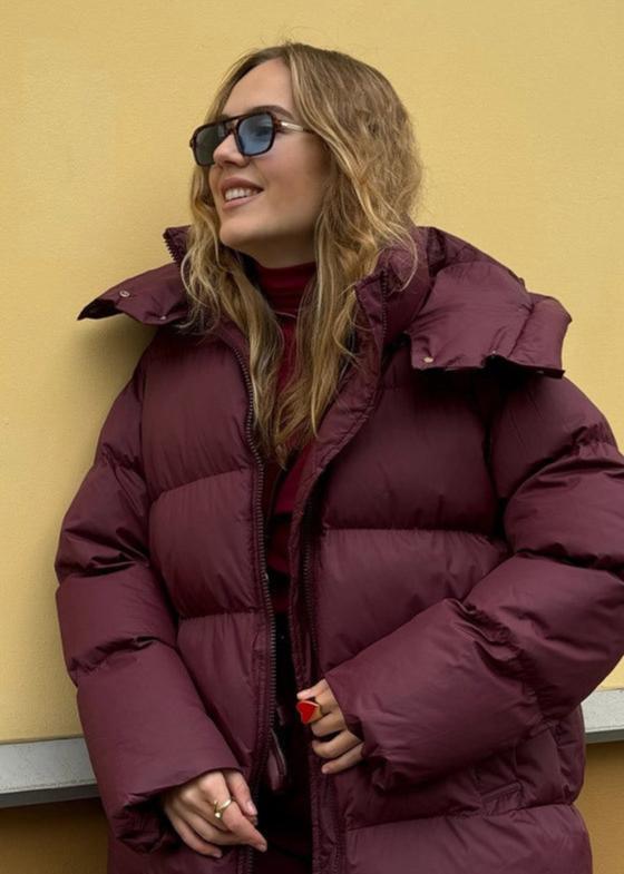 Stilla | Burgundy Puffer Jakke - Luxe Vinter Komfort