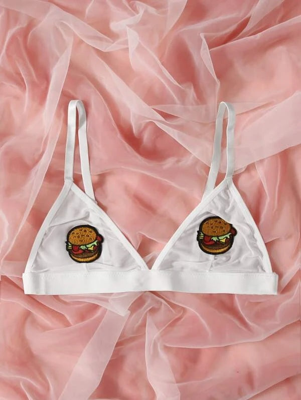 Dame Novelty Bralette med broderet patch Stilla