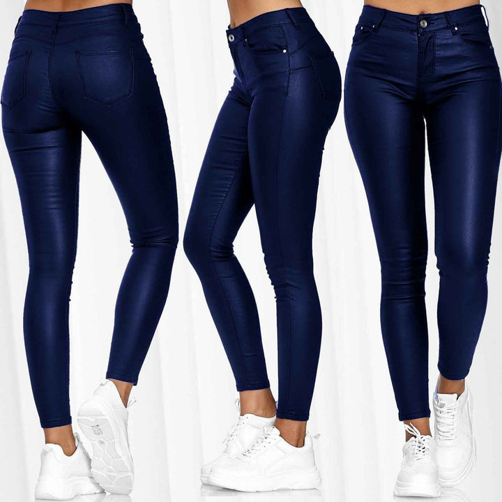 Dame Højt opdraget Kunstlæder-Leggings Stilla