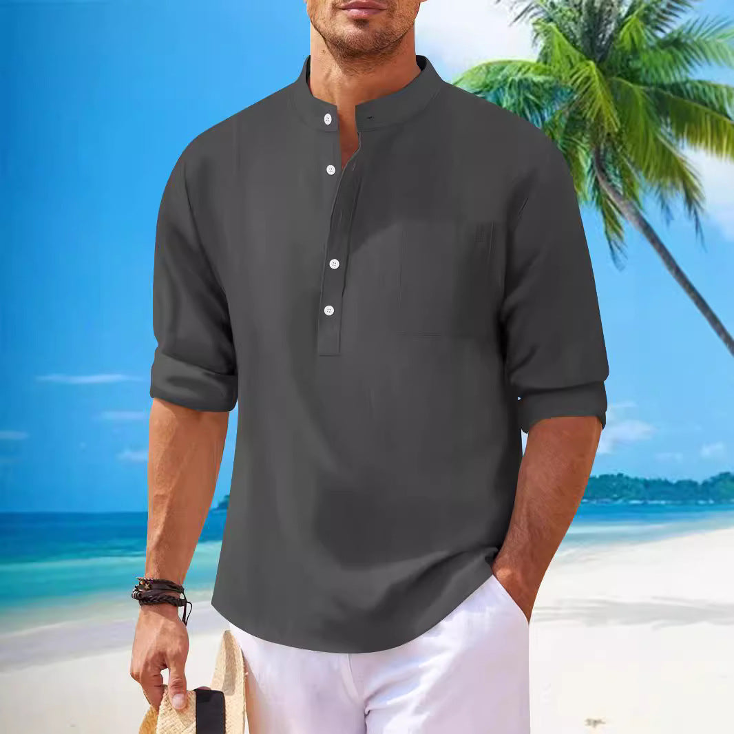 Herrer afslappet linned bluse Stilla