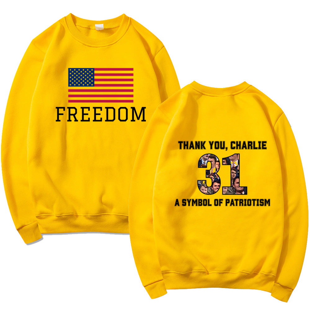 Kvinders sweatshirts med patriotisk tryk og blødt materiale Stilla