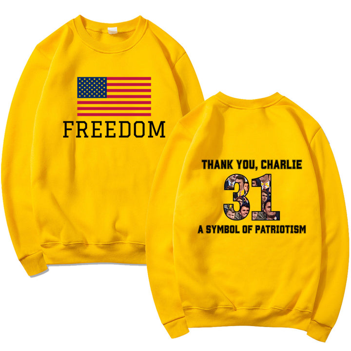 Kvinders sweatshirts med patriotisk tryk og blødt materiale Stilla