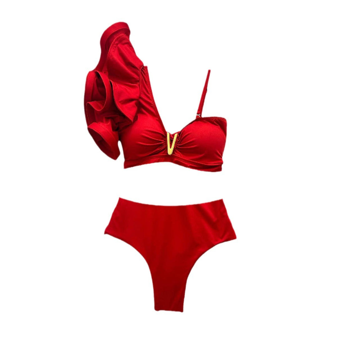 Dame Bikini-sæt med voluminøse flæseærmer og justerbare stropper Stilla