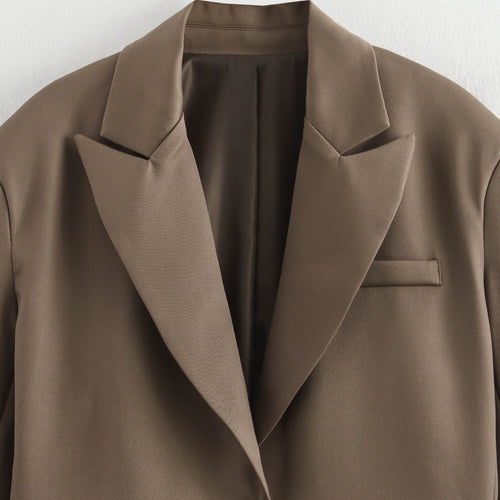 Femme Skræddersyet Overdimensioneret Blazer med Enkeltknap-Slag Stilla