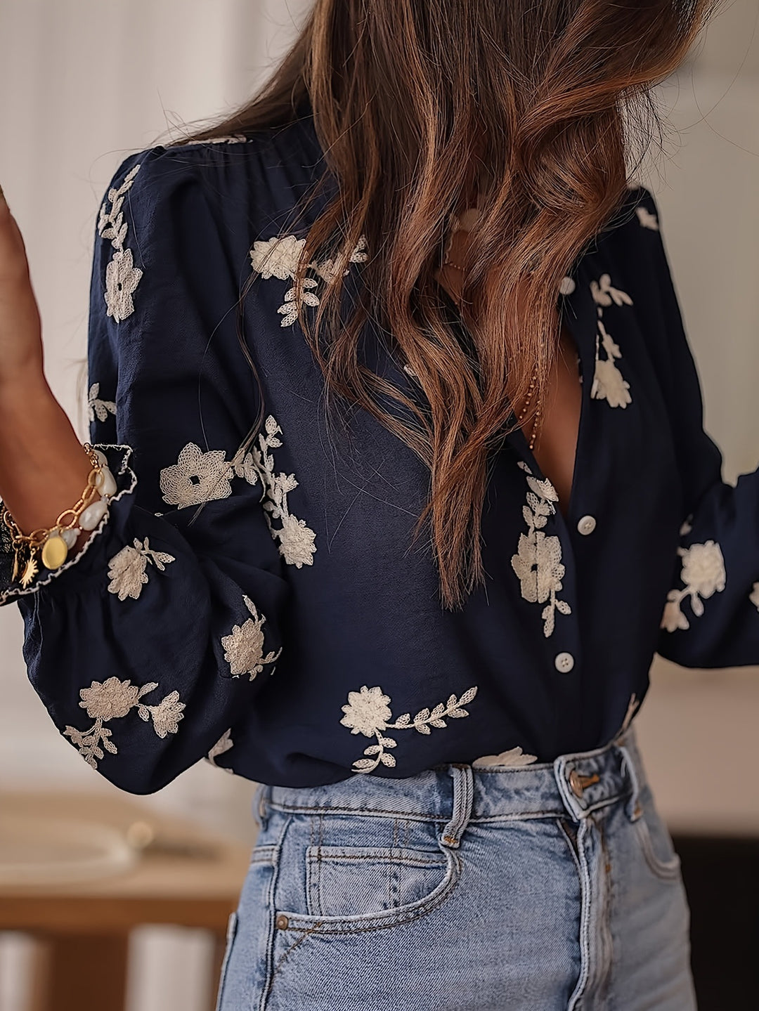 Kvinder Broderet Bluse Stilla