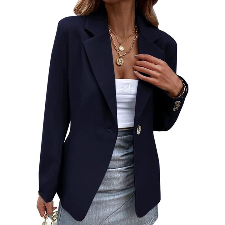 Dame Elegant Blazer med smal talje og dekorative knapdetaljer Stilla