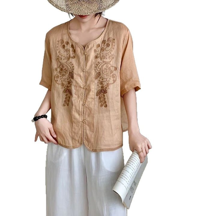 Femme Bestikset Button-Up Linned blouse Stilla