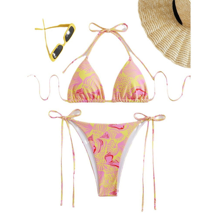 Femme Triangle Halter Bikini Sæt Stilla