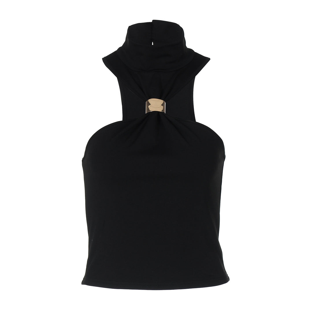Dame off-shoulder top med ståkrave og moderne lukning Stilla