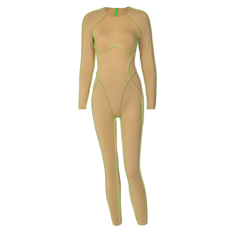 Dame figurtilpasset bodysuit med dyb rygudskæring og sporty design Stilla