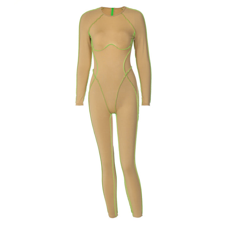 Dame figurtilpasset bodysuit med dyb rygudskæring og sporty design Stilla