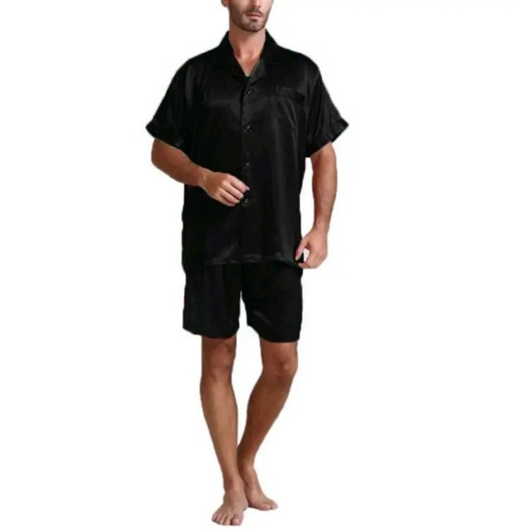 Herrer Satin Pyjamas Sæt Stilla