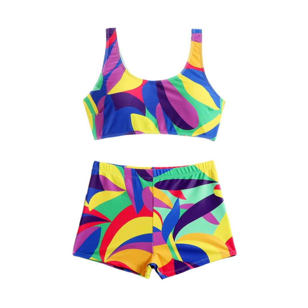 Dame Sporty Bikini-sæt med høj talje og trendy blomsterdesign Stilla
