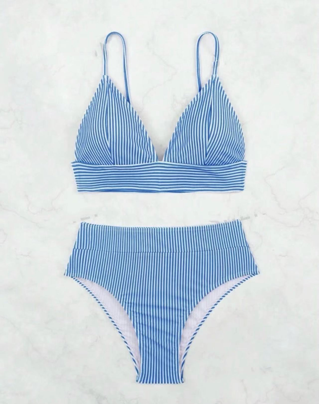 Kvinder stribet høj taljet bikini sæt Stilla