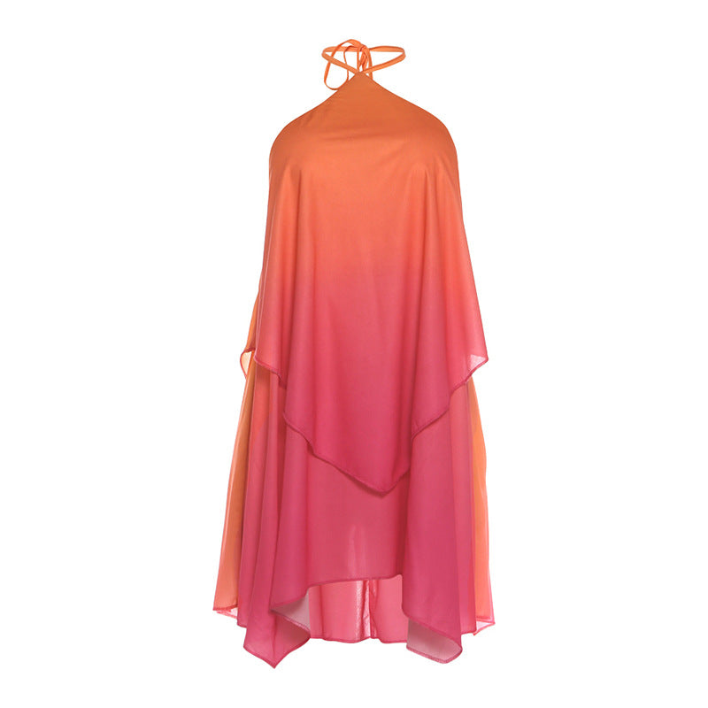 Dame luftig, asymmetrisk strandkjole med chiffon-effekt Skovae
