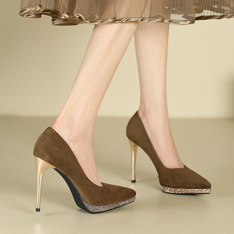 Kvinder elegante stiletto-hæle med funklende detalje Stilla