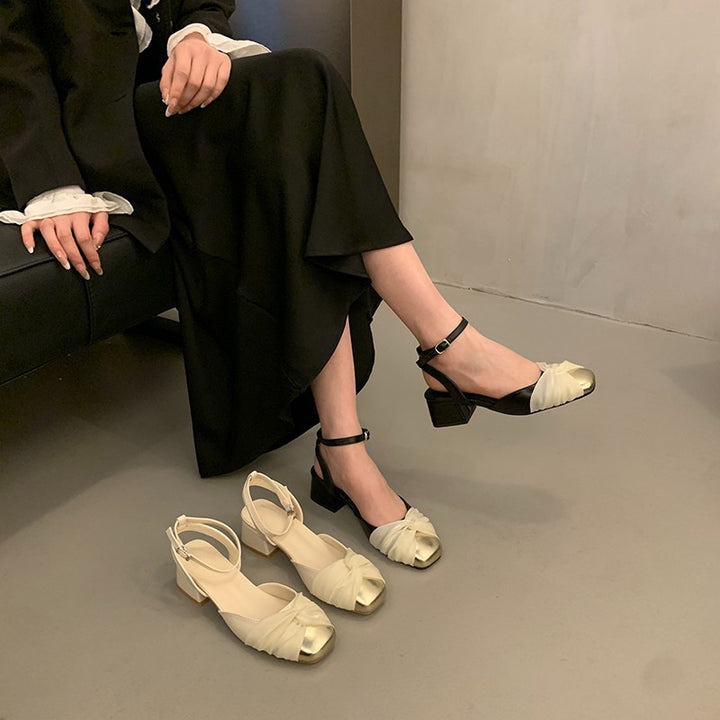 Dame Elegante Slingback Ballerinaer med Knoten Detalje Stilla