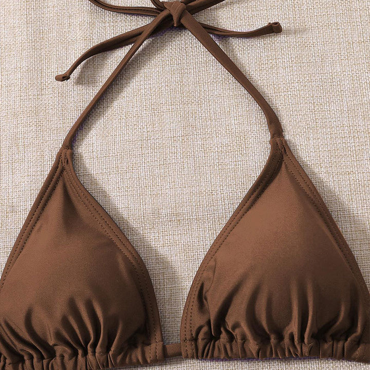 Dame triangeltop bikini med blomstret sarong Skovae