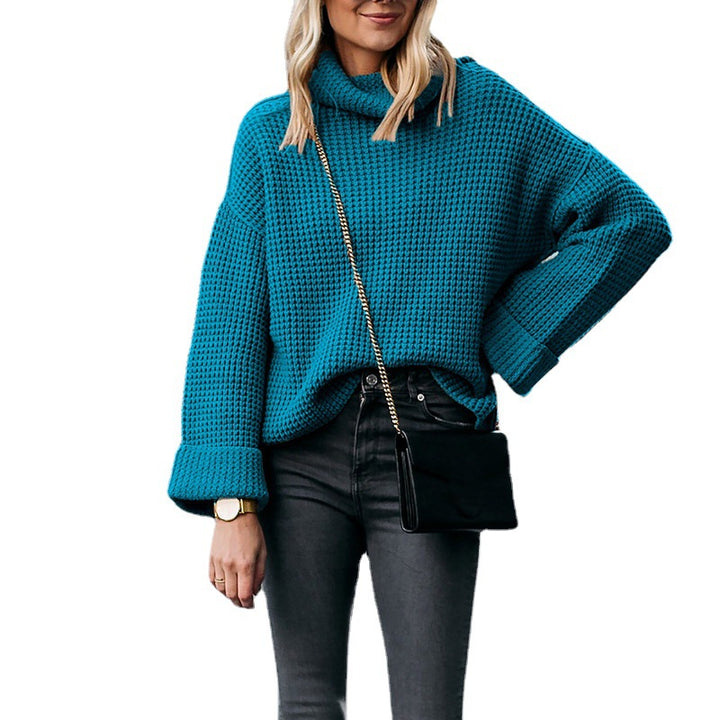 Kvinders sweater med høj krave og moderne tekstureret mønster Stilla