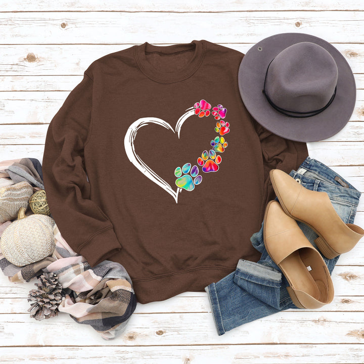 Kvinders sweatshirt med kreativ pote hjerte design Stilla