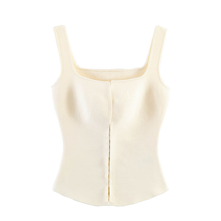 Dame figursyet camisole-top med firkantet udskæring og elastisk materiale Skovae
