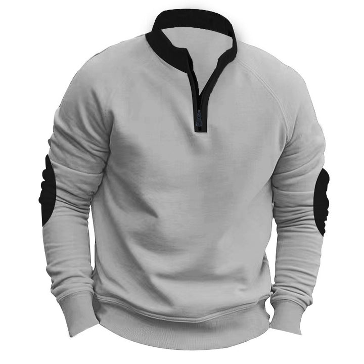 Herrer sweatshirt med lynlås og kontrasterende sømme Stilla