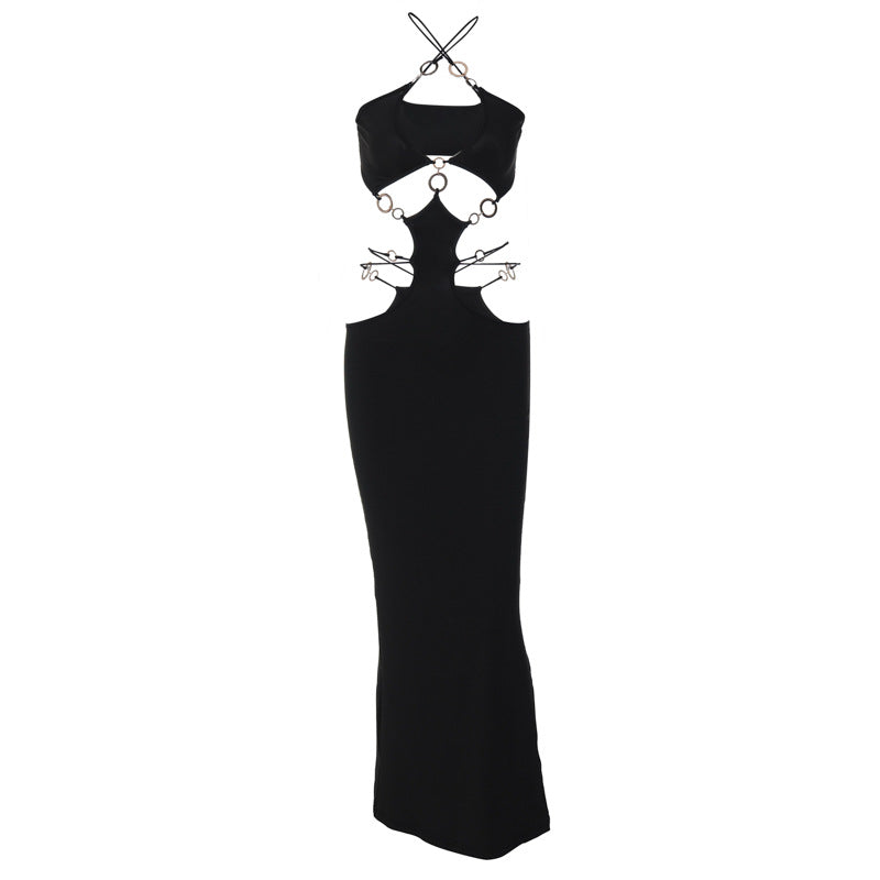 Dame Elegant Maxikjole med usædvanligt cut-out-design Skovae