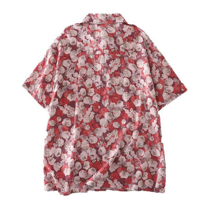 Damebluse i loose fit med blomstermønster Stilla