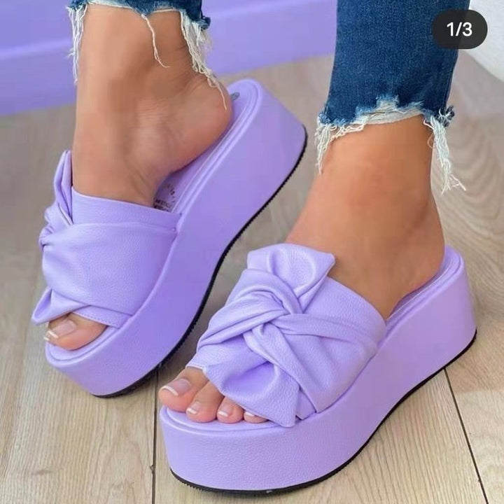 Dame Plateau-sandaler med elegant sløjfe-design og skridsikker sål Stilla