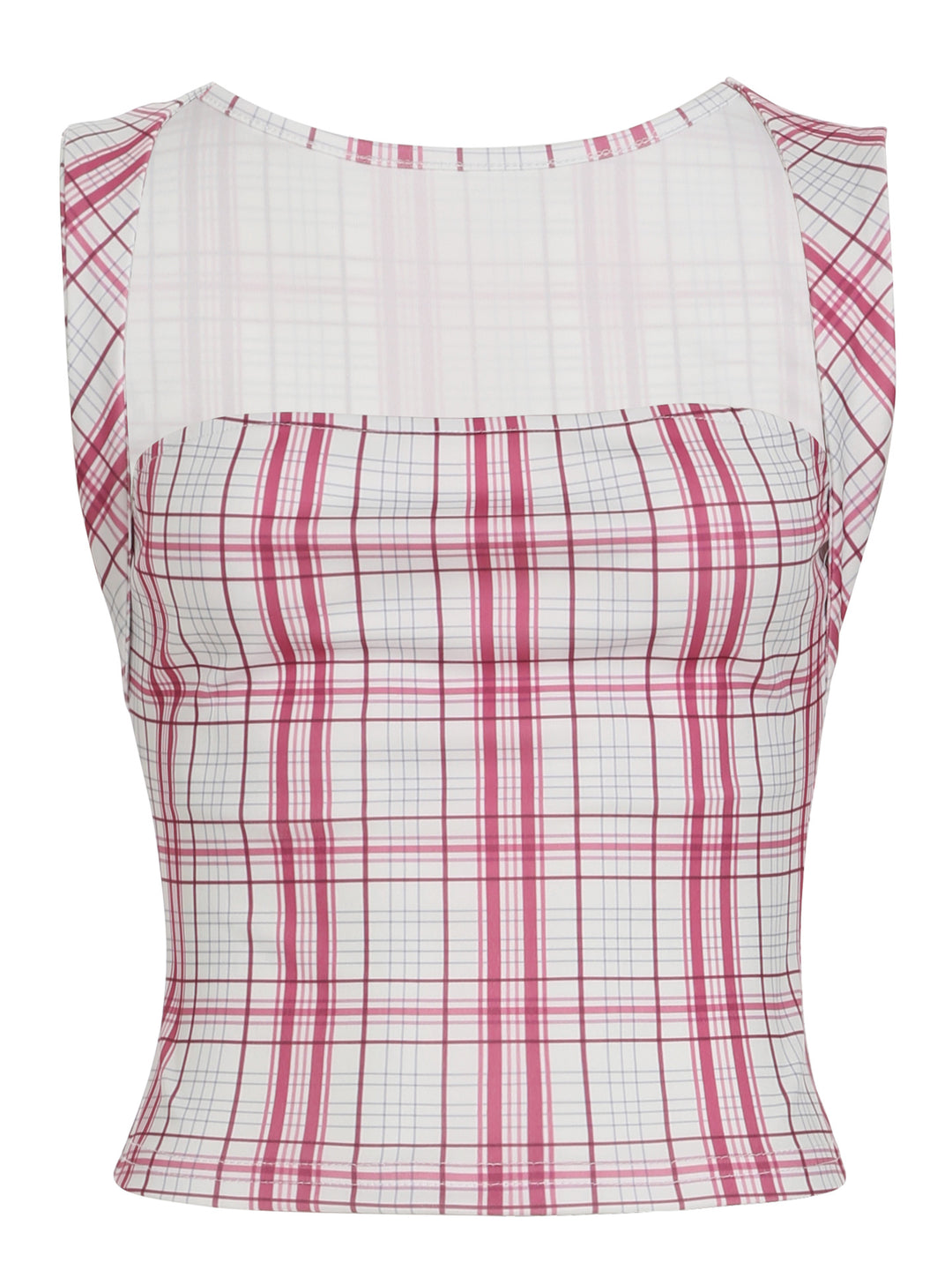 Dame figurtilpasset ternet top med elegant snit og transparente indsatser Skovae