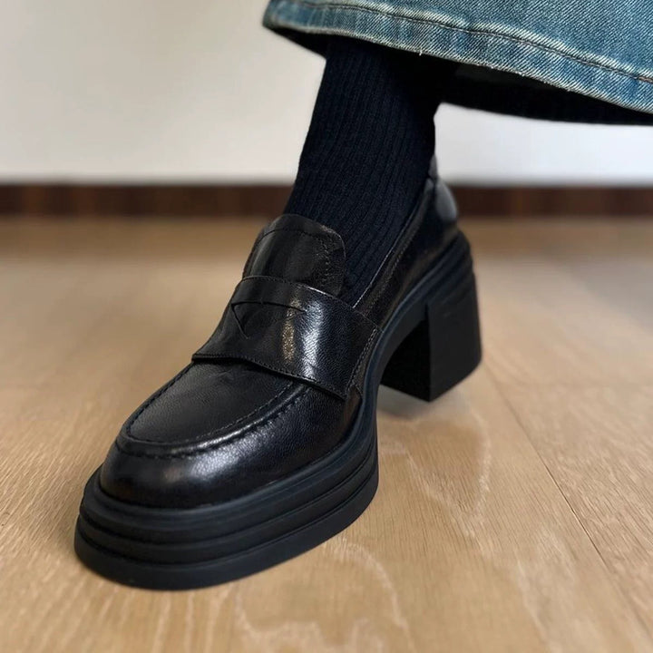 Dame Elegante Loafers med tyk gummisål og blødt læder Stilla