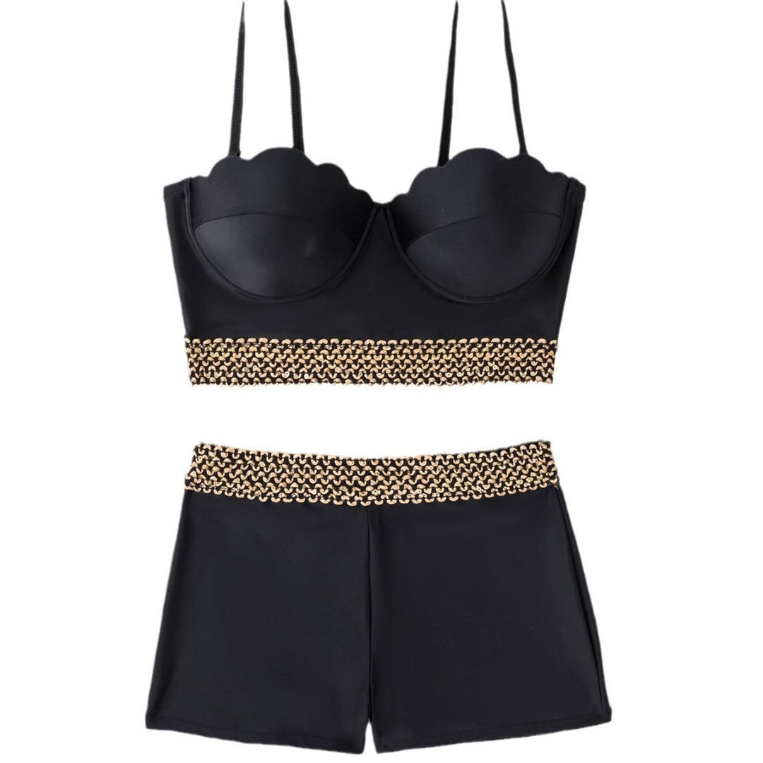 Dame bikini-sæt med cropped top og højtaljede shorts Stilla