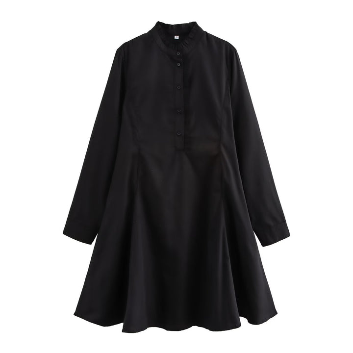 Femme Button-Up A-linje Langærmet Kjole Stilla