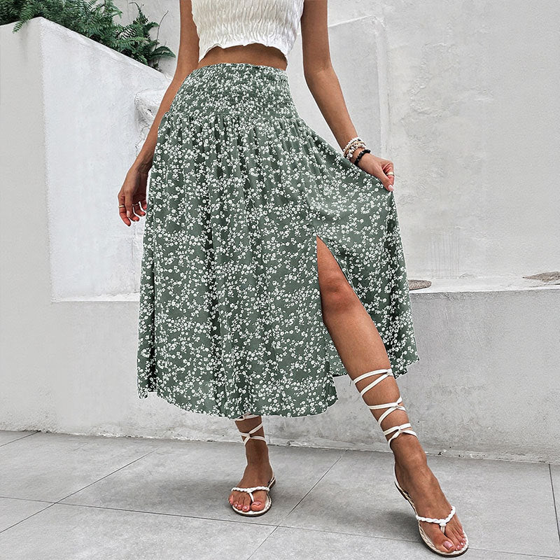 Dame Floral Print Split Maxi Skirt Stilla