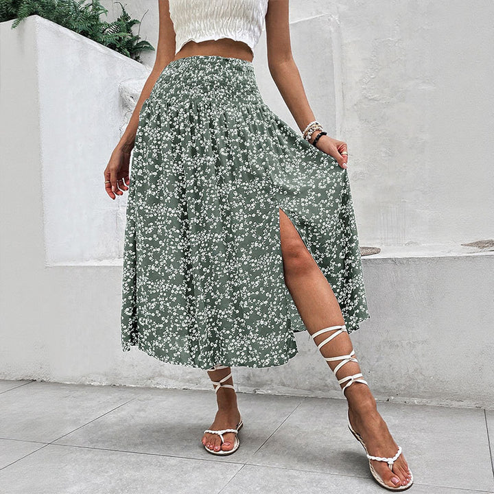 Dame Floral Print Split Maxi Skirt Stilla