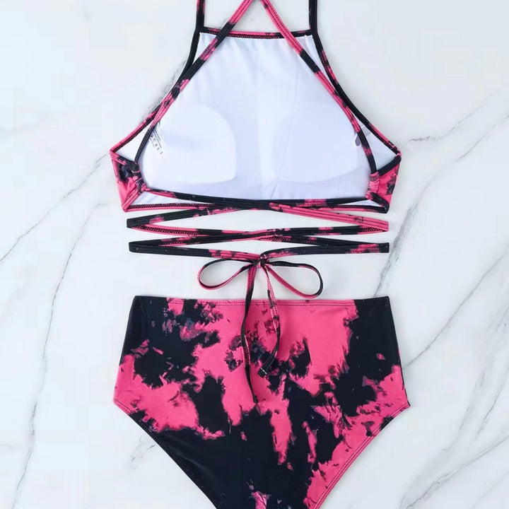 Dame bikini-sæt med kreative grafikdetails og justerbare stropper Stilla
